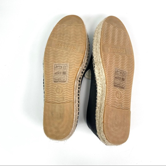 Soludos Leather Platform Espadrilles Smoking Slippers Flats - Picture 5 of 5